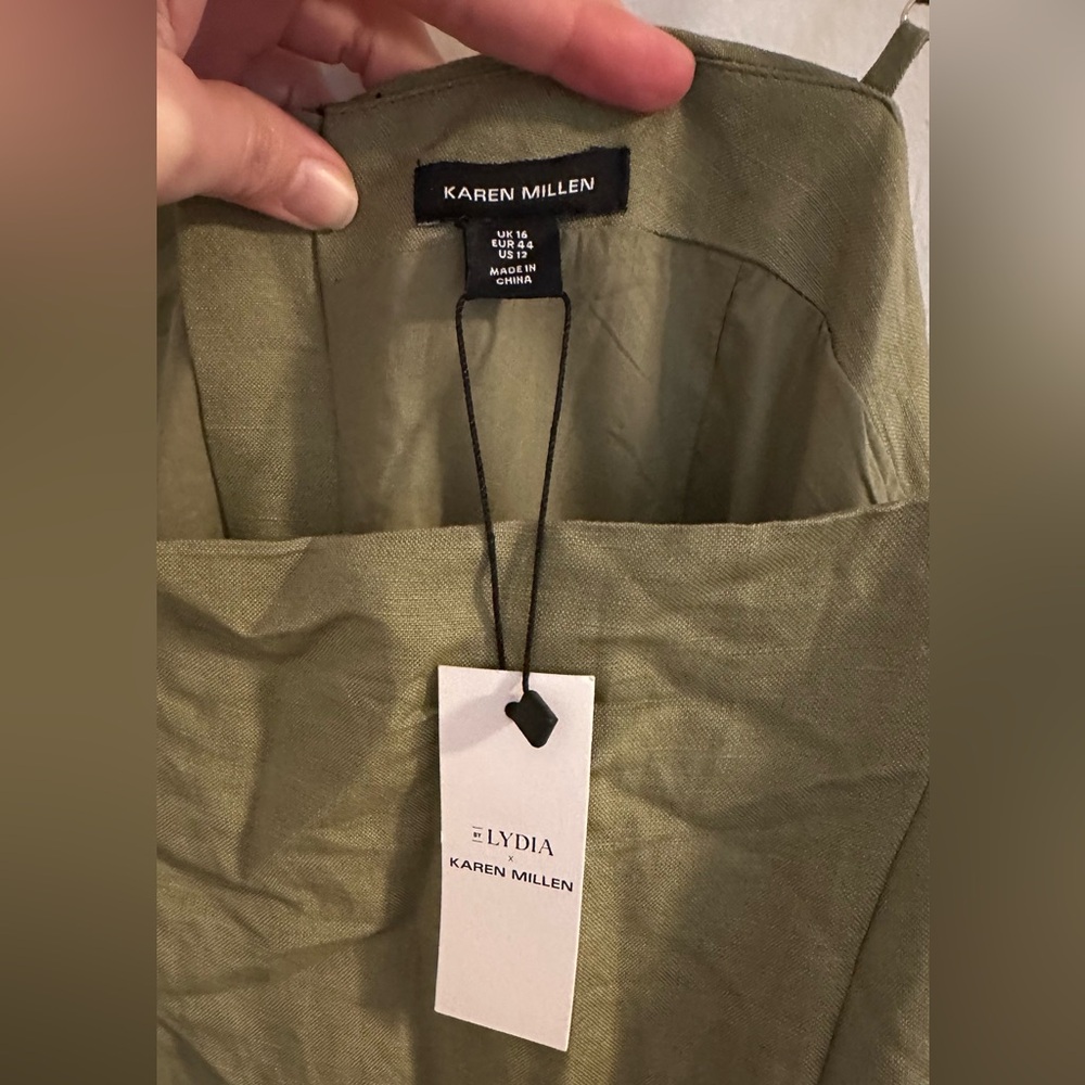 NWT Lydia Millen x Karen Millen Linen Strappy Maxi Dress - US 12 - Picture 5 of 5